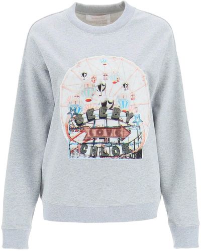 See By Chloé See By Chloe Oversized Crew-neck Sweatshirt - White