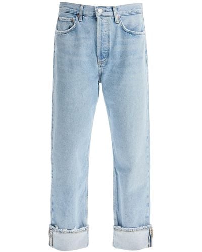 Agolde "Used Effect Fran Jeans" - Blue