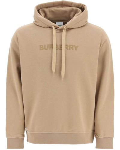 Burberry Logo Print Ansdell Hoodie - Natural