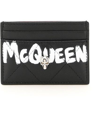 Alexander McQueen Graffiti Logo Cardholder - Black