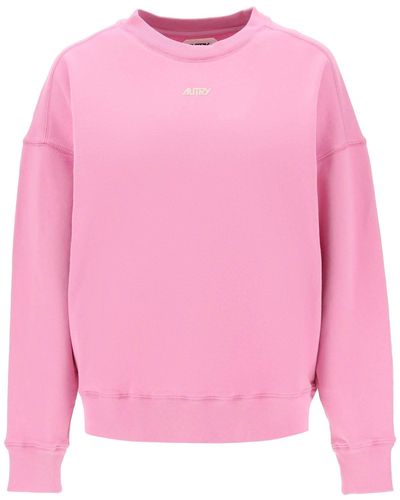 Autry Crew Neck Sweatshirt With Logo Print - Pink