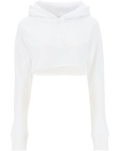 Givenchy Cropped Hoodie With Embroidered Logo - White