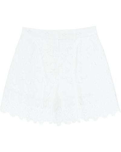Simone Rocha Cotton Broderie Shorts - White