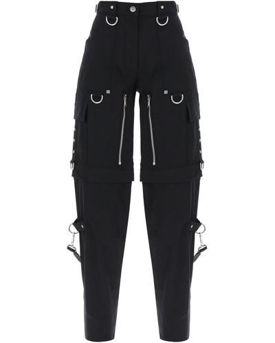 Givenchy Pantaloni cargo convertibili con bretelle - Nero