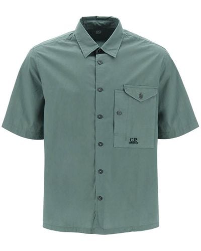 C.P. Company Short-Sleeved Poplin Shirt - Green