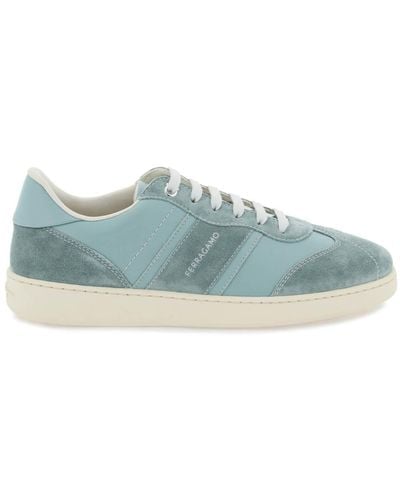 Ferragamo Leather Sneakers - Blue