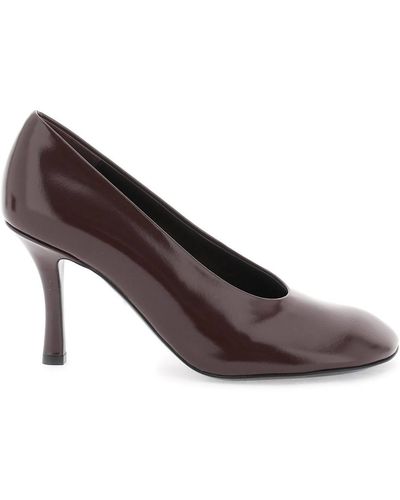 Burberry Glossy Leather Baby Pumps - Brown