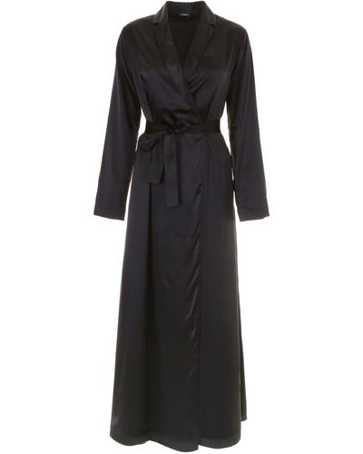 La Perla Long Silk Night Robe - Black