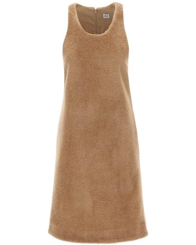 Totême Wool Teddy Mini Dress - Natural
