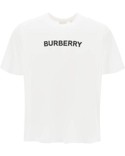 Burberry Harriston T-shirt With Logo Print - White