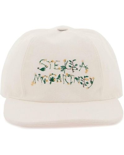 Stella McCartney Baseball Cap With Embroidered Logo - Natural