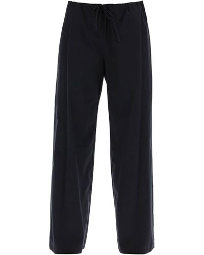 The Row Cotton Poplin Jugi Trousers In - Blue