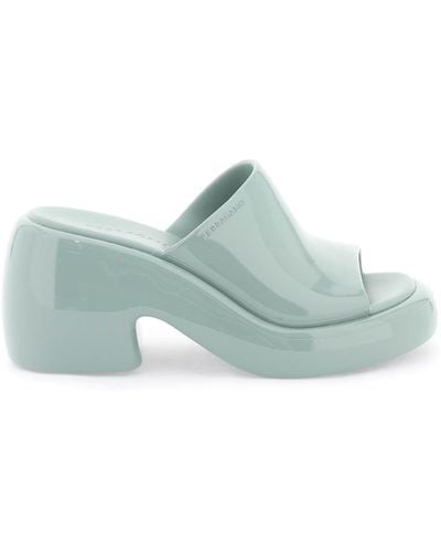 Ferragamo Mules With Chunky Sole - Green