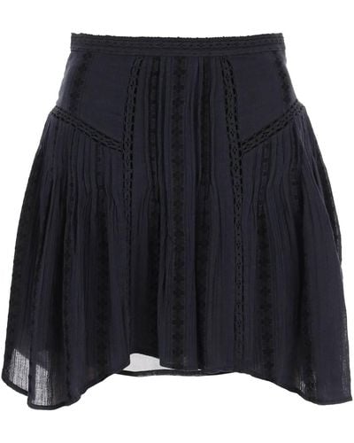 Isabel Marant Isabel Marant Etoile Jorena Mini Skirt With Lace Inserts - Blue