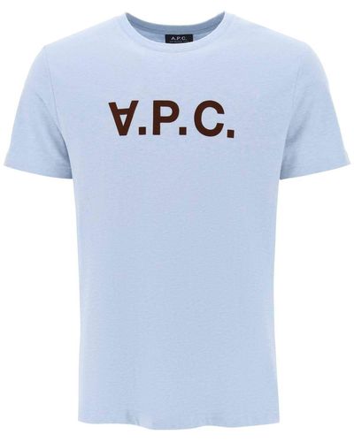 A.P.C. T-Shirt Logo V.P.C - Blu