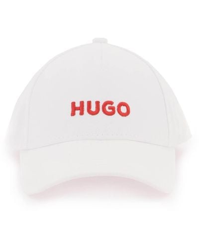 HUGO Cappello Baseball Con Logo Ricamato - Bianco