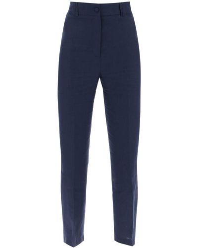 Hebe Studio 'loulou' Linen Trousers - Blue