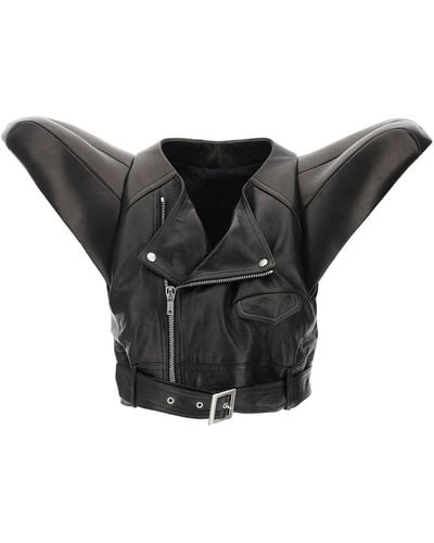 Rick Owens Leather Art Vest For - Black