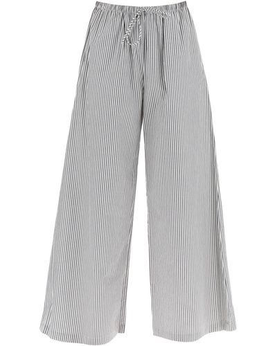 By Malene Birger Striped Pisca Palazzo Trousers - Grey