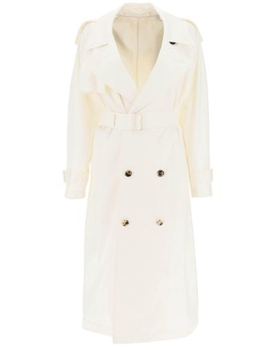 Burberry Silk Trench Coat - Natural