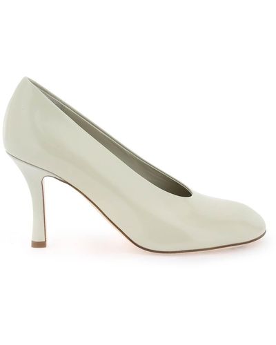 Burberry Glossy Leather Baby Court Shoes - White