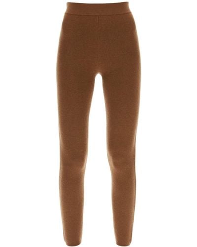 Max Mara 'alare' Wool And Cashmere Knitted leggings - Brown