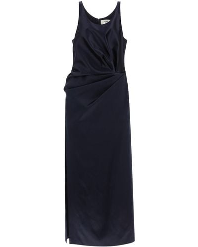 Fendi belted draped pleated printed silk-chiffon midi dress. #fendi #dresses  #mididresses