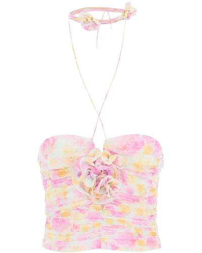 Magda Butrym Floral Cropped Top - Pink