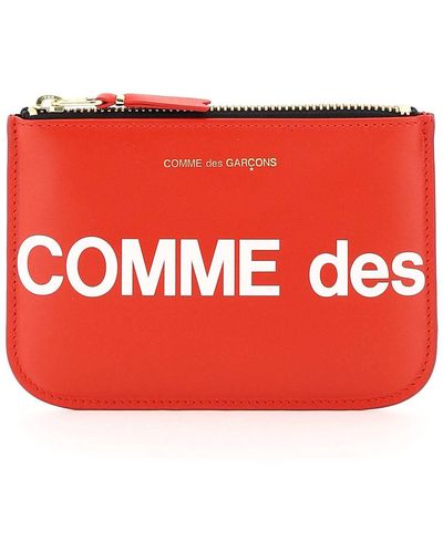 Comme des Garçons Comme Des Garcons Wallet Pouch With Huge Logo - Red
