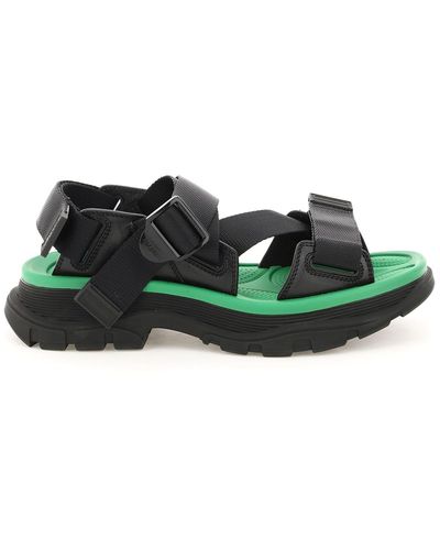 Alexander McQueen Tread Sandals With Web Strap Fastening - Green