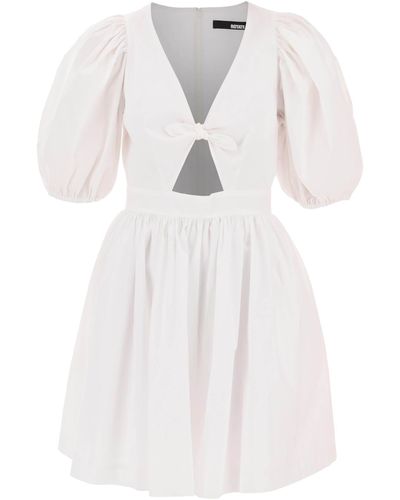 ROTATE BIRGER CHRISTENSEN Rotate Mini Dress With Balloon Sleeves And Cut-out Details - White