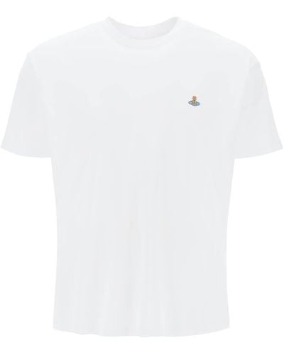 Vivienne Westwood T Shirt Classica Con Logo Orb - Bianco