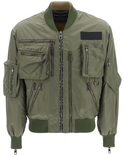 Dolce & Gabbana Multi-zip Bomber Jacket - Green