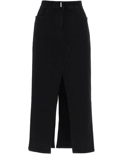Givenchy Long Denim Skirt - Black