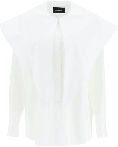 Simone Rocha Oversized Collar Cotton Shirt - White