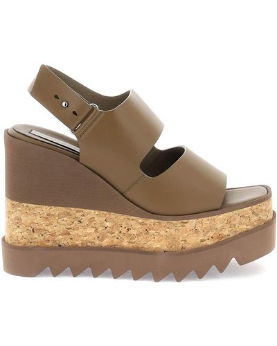 Stella McCartney Elyse Platform Sandals With Wedge - Brown