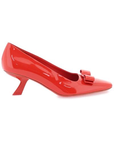 Ferragamo Vara Bow Court Shoes - Red