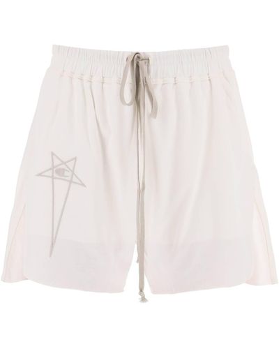 Rick Owens Shorts In Cotone Dolphin 'Champion X ' - Bianco