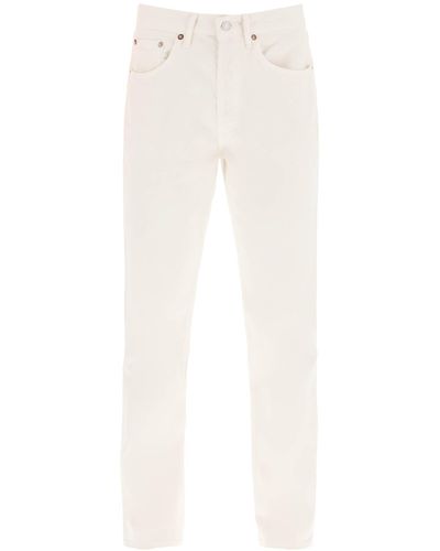 Agolde Lana Straight Mid Rise Jeans - White