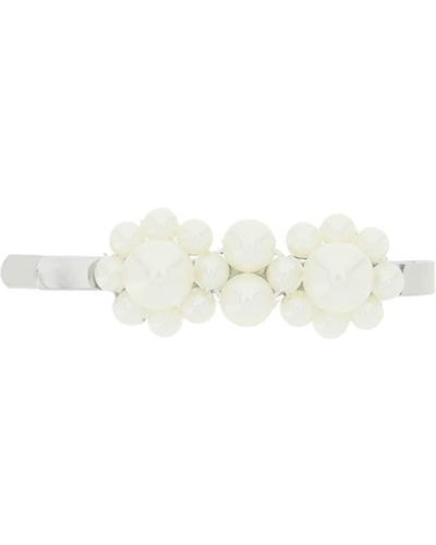 Simone Rocha Mini Flower Hair Clip With Pearls - White