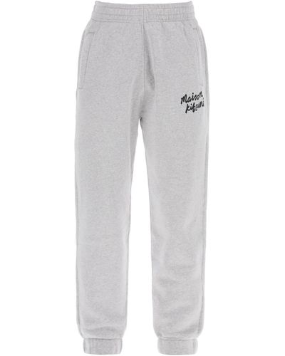 Maison Kitsuné "Sporty Pants With Handwriting - Gray