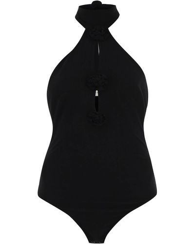 Magda Butrym Grecian Halterneck Bodysuit - Black