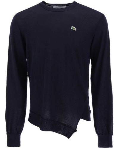 Comme des Garçons Pullover Con Taglio Sbieco X Lacoste - Blu