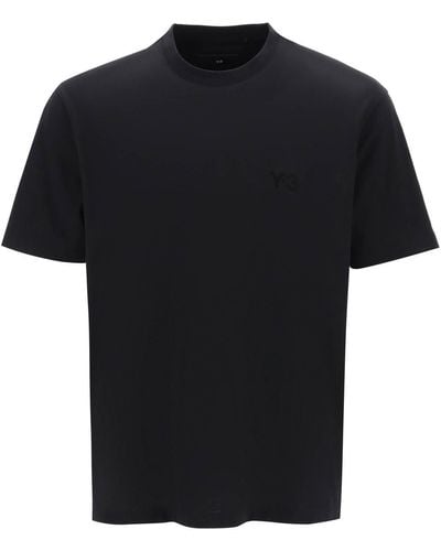 Y-3 T Shirt With Tonal Logo - Black