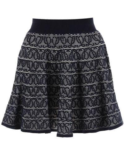 Loewe Jacquard Knit Skater Skirt - Black