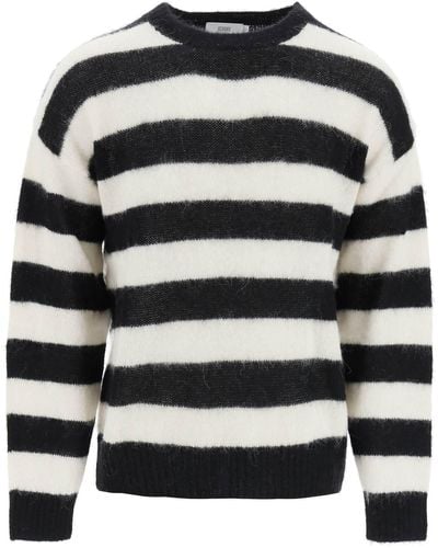 Closed Wool And Alpaca Striped Sweater - Black