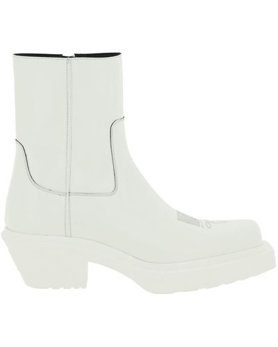 VTMNTS Leather Cowboy Boots - White