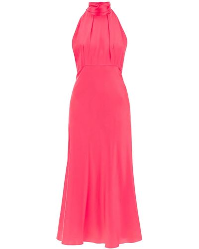 Saloni 'Michelle' Satin Dress - Pink