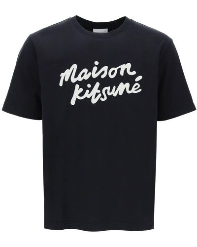 Maison Kitsuné Maison Kitsune T-Shirt With Logo - Black