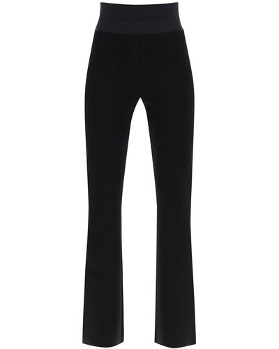Alexander Wang Flared Pants With Branded Stripe - Black